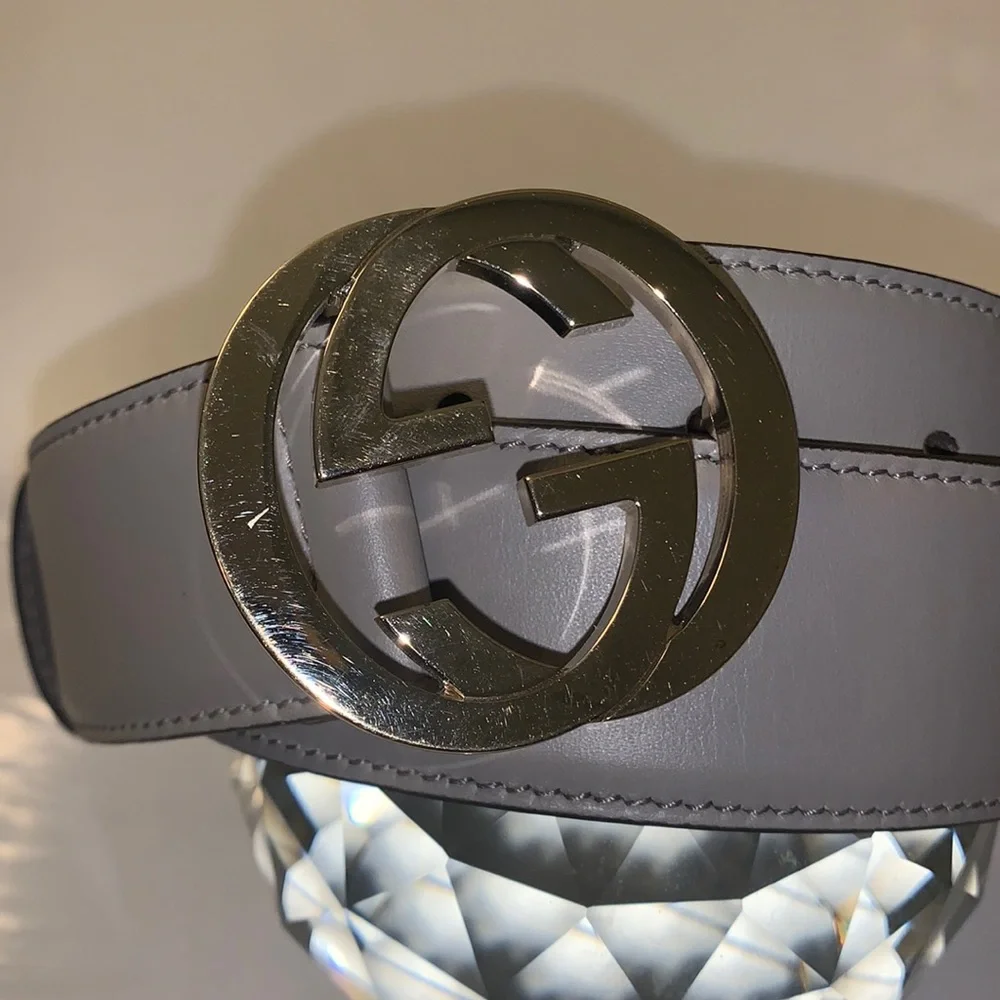 Gucci leather belt interlocking GG